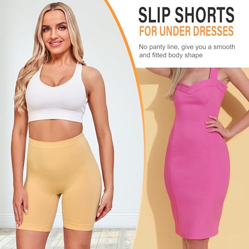 Image of Slip Shorts for Women Under Dresses Anti Chafing Boyshorts Seamless Smooth Shorts