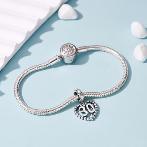 Image of 925 Sterling Silver Number Charm fits Pandora, Gift for Women