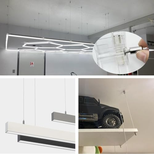 Cables de Suspensión de Iluminación de 3.28ft/1M en kit hexagonal de 20 piezas 4