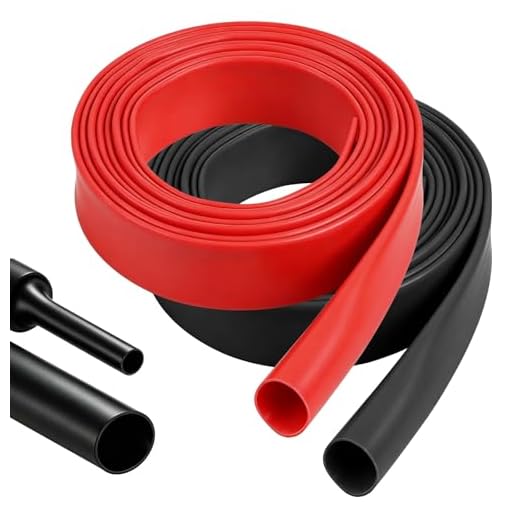 LALAGO Tubo Termoretraibile con Colla, 2 Pezzi Ø12,7mm x 2m Guaina Termorestringente, 3:1 Guaine Termorestringenti, per Cavi e Connessioni Elettriche (Nero & Rosso)