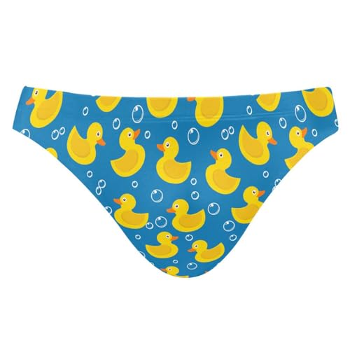 JHKKU Mens Yellow Rubber Duck Swim Briefs Fashion Low Rise Bikini Swimwear Beach Swimsuits with Drawstring XL