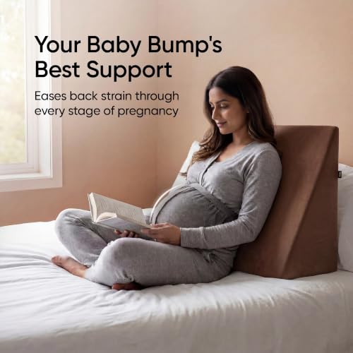 Image of Frido Wedge Plus Cushion for Sleeping & Acid Reflux Relief | Memory Foam Pillow | High Resillience Foam | Orthopedic Wedge Cushion for Leg Elevator | Pregnancy | GERD | Coffee Brown- Pack of 1