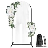 GILPWA Metal Arch Backdrop Stand, 5.9FT Metal Wedding Balloon Arch Stand, Stable Arched Frame for Wedding Birthday Party Baby Shower Decoration, Black