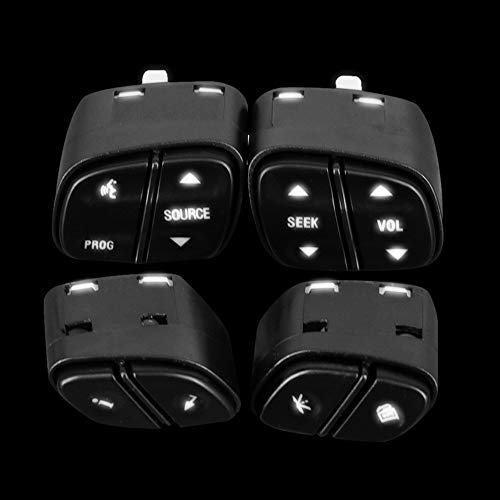 4pcs Steering Wheel Control Switch Button Fits for 2003-2009 Chevy Silverado Suburban Tahoe Avalanche GMC Sierra Yukon Cadillac Escalade & More Replaces 21997738, 21997739, 1999442, 1999443 - Thumbnail 5