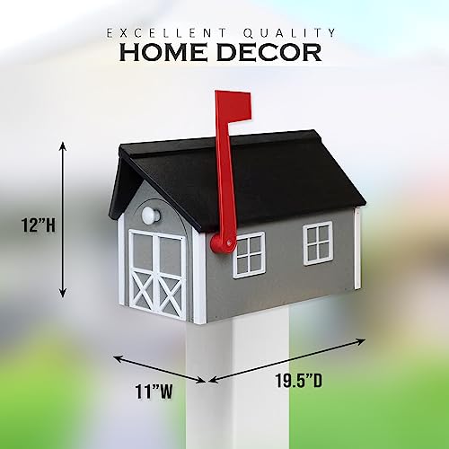Peaceful Classics Poly Mailbox- Durable, Weather-Resistant Amish Craftsman Mailboxes For Outside Uses Like Front Yard And Road Side- Long-Lasting, Decorative, Modern Mailbox (Gray). #TOP1