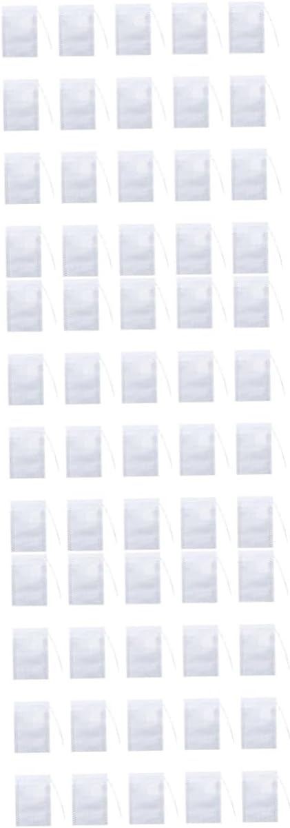COLLBATH 3sets Disposable Tea Filter Bags Food Grade Non Woven Cloth Tea Infuser Bags Spices and More Convenient Drawstring Design for Easy Brewing 200pcs*3
