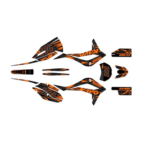 Kalair GFX Graphics Kit for Kayo K4 250 (2021+) Twitch Series Orange 9 Mil - Easy Go - Dirt Pit Bike Motorcycle Stickers, Dirtbike Racing Automotive Decal Motocross Accessories no-Plastics