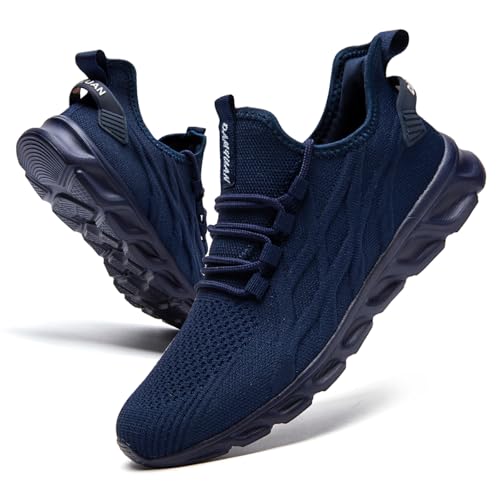 GLYGML Women's Walking Shoes Slip On Tennis Running Shoes Lightweight Women Sneakers Non Slip Comfortable Gym Workout Shoes Mesh Breathable Casual Shoes Dark_Blue US 9