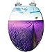 Elongated Toilet Seat Blooming lavender fields at sunset Provence France Resin Toilet Seat Quietly Slow Close with Quick-Release Hinges Toilet Seat with Cover Easy to Clean Install