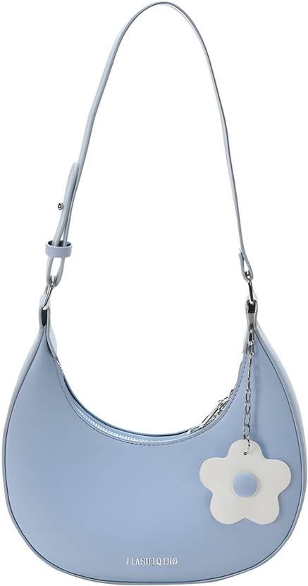 Trendy Women's Shoulder Sling Bag with Flower Charm | Lightweight PU Leather Handbag for Daily Use | Stylish Hobo Bag with Adjustable Strap
