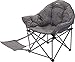 Produktbild BERGER Loungesessel Livorno grau - Campingstuhl mit Fußablage - Faltstuhl Gartenstuhl Angelstuhl Campingstuhl kleines Packmaß - Belastbar bis 120 kg - ideal für Camping Angeln Balkon Outdoor Garten