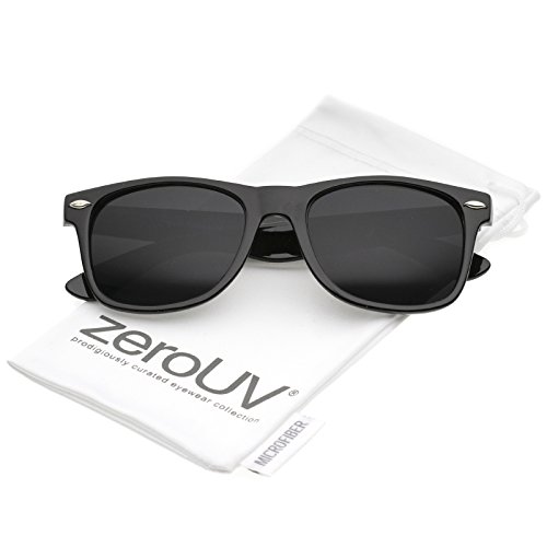 Image of zeroUV - Classic Colored Mirror Lens Square Horn Rimmed Sunglasses for Men Women