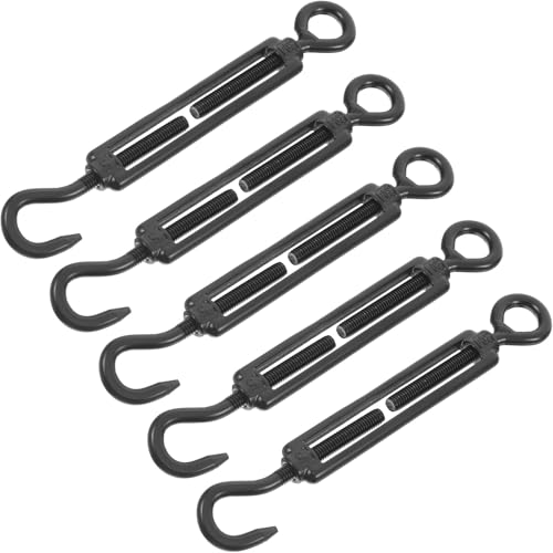 5 piezas Tensor de Cable M5 304 Acero Inoxidable con Recubrimiento Electrofórtico Negro para Uso Industrial y Exterior miniatura 1