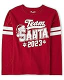 The Children's Place Unisex-Baby Long Sleeve Christmas Graphic T-shirt Team Santa Large