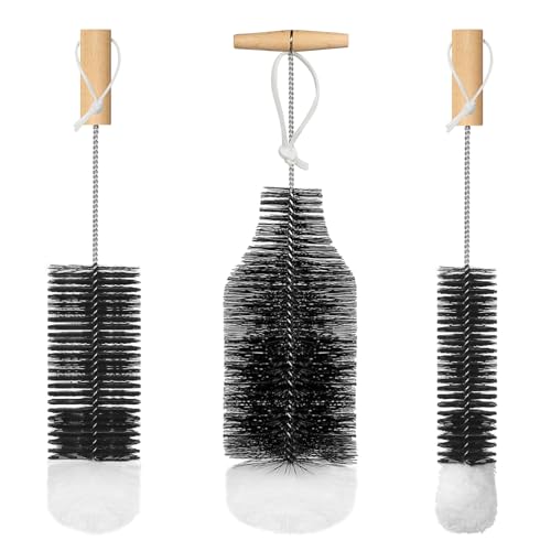 Mycket Lot de 3 goupilles pour bouteilles en verre - Brosse de nettoyage pour bouteilles de soda de 1 l - Carafe en verre - Bouteilles pour bébé