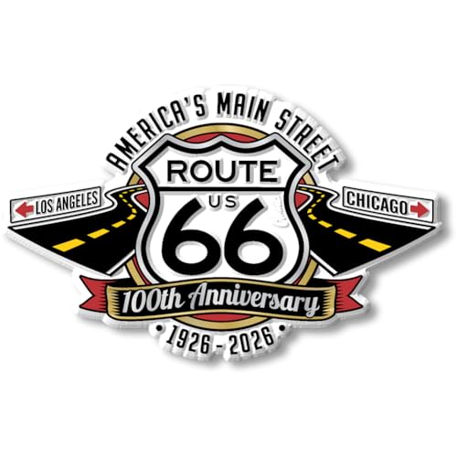 Imán Route 66 aniversario 100 años, 4.4 x 2.7 pulg