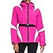 HOTIAN Damen Winterjacke Skijacke Wasserdicht Winddicht Warm Snowboardjacke mit Kapuze Atmungsaktiv Schneejacke Outdoor Kapuzen Windbreaker mit Hüftgürtel Rose M