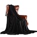MERRYLIFE Throw Blanket for Couch|Ultra-Plush Soft Colorful Oversized | Chair Travel Plush Blanket Throws | (50" 60", Black)