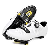 Zapatillas de Ciclismo Hombre/Mujer – Zapatillas de Spinning Transpirables, SPD-SL y Look Delta - B04 42 EU