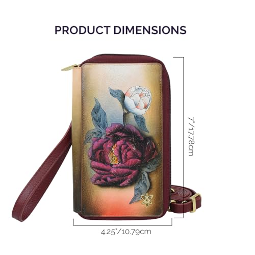 Anuschka Women's Original Hand-Painted Genuine Leather RFID Blocking Smartphone Case & Wallet4