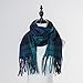 RonFoxi Winter Fashion Plaid Scarf for Women Men Classic Warm Tartan Scarf Chunky Scarves (Green and Black Plaid)