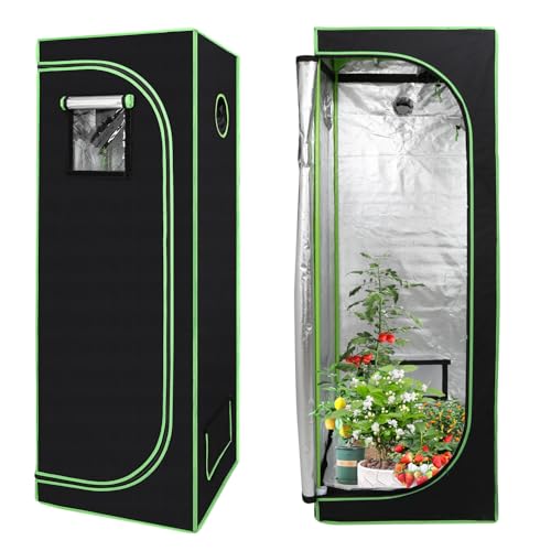 Daromigo Tente de culture 60x60x180 cm, tente de culture 600D Oxford, boîte de culture étanche à la lumière et à l'eau, serre pour plantes, armoire de culture pour la culture à domicile, culture en