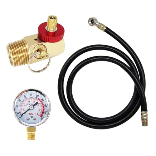 JIAXIMAN Air Tank Valve Kit with Gauge Safety Valve Manifold and 4 Feet Air Tank Hose Assembly for Portable Air Tank