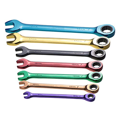 Clé à cliquet 7 pièces 8-19mm ensemble d'outils à main double usage