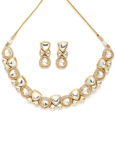 Image of Karatcart Polki Kundan Jewellery Set for Women