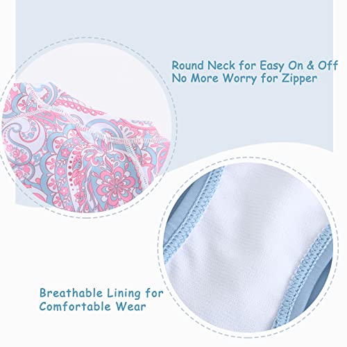 Image of Girls 3 Piece Swimsuits Set Long Sleeve Rash Guard Tankini Bathing Suits for Girls Beach Swimwear Set 3-16 Years