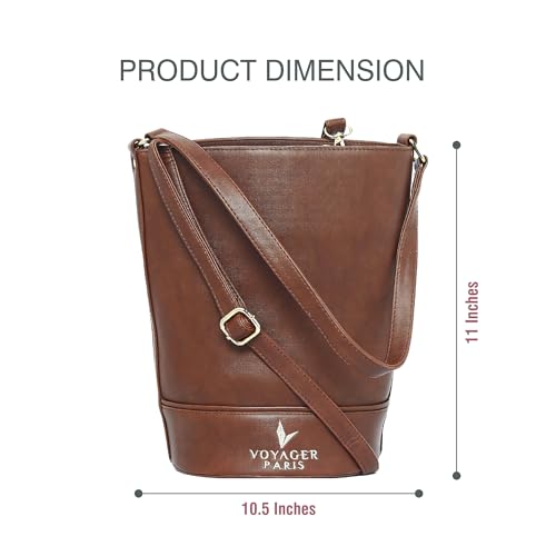Image of Camelia Bucket Bag | Women Vegan Leather Shoulder bag | Adjustable Sling Strap | Larger Capacity Tall Bag | | Ideal For Shopping Office & Travel
