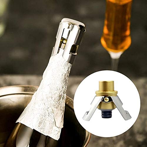 Bouchon Bouteille Vin Bouchon De Vin Bouchon de Champagne 304 en Acier Inoxydable Champagne Portable liège Tenant la Machine Barre liège de vin vin Mousseux 929(Color:A)