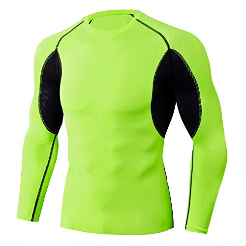 QIHERIYONGPIN Athletic Workout Mens Compression Jogging T-shirt Running Skinny Sport Long Shirts Gym Fitness Training Quick dry t shirt Male Workout Tees Tops (Color : C9, Size : XL)