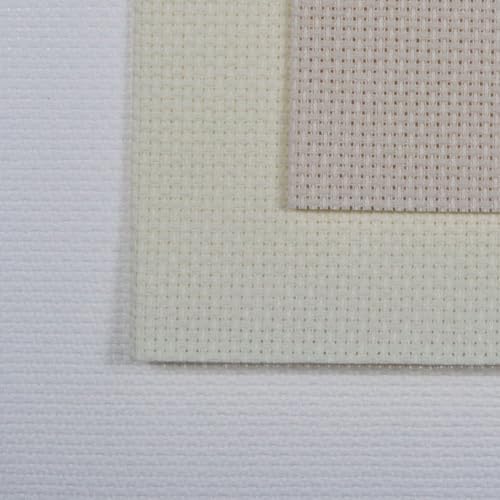 Image of KCS 3 pc of 12 inch x 18 inch 14CT Counted Cotton Aida Cloth Cross Stitch Fabric (White+Antique White+Ecru)