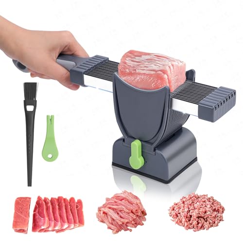 La Mejor Recopilación de Cuberterías para carne para comprar hoy. 42 Cortadora de Carne Fresca, Espesor Ajustable 2 o 4 mm, 17 EN 1 Cortadora Manual de Carne Fresca Acero Inoxidable, Cortadores para Blanda Frescas, No Apta para Blanda Congelada o...