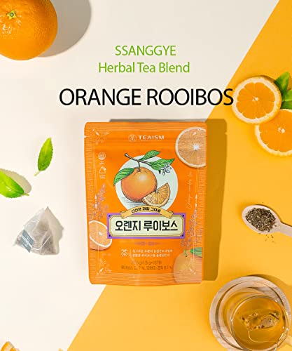 Ssanggye Orange Rooibos Blended Tea 1.5G X 15 Pyramid Tea Bags, Tangerine Peel/Black Tea/Natural Fruit Chips With Orange Flavors Refreshing Sweet And Soothing Tastes Contians Low Caffeine #TOP1