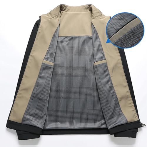 Aviation Men's Standing Collar Zipper Casual Jacket, Men's Lightweight Jackets Full Zip Up Golf Coat, Work Casual Dress3