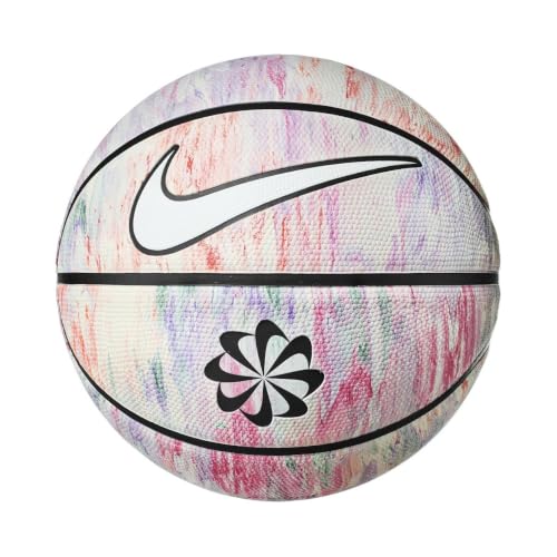 Image of Nike Everyday Playground 8P Next Nature Deflated Rubber Basketball Size 7, Durable Grip Outdoor, Multi /White /Black /White