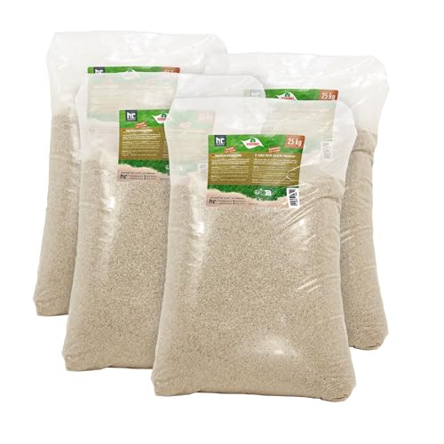 VERDURMAX® 4 x 25 kg Sable pour Gazon 0,3–1,5 mm – Sable de Quartz Séché au Feu Pureté 97% – Drainage, Aération et Top-Dressing Pelouse – Idéal...