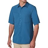 SCOTTeVEST Beachcomber Shirt for Men - 7 Hidden Pockets - Lightweight Casual Button Down T-Shirt for Travel & More (Navy, Medium)