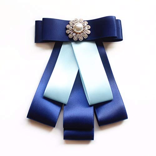 THTHT Escuela Broche Pajarita Chica Uniforme Estudiantil Kid Butterfly Lazo Vestido De Niña Bank Hotel Collar De La Camisa Azul Decoración