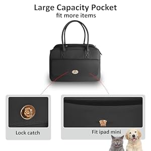 Fashion Pet Carrier Dog Purse Carrier Cat Soft-Sided Carriers for Puppy Kitten, Stylish Leather Handbag Tote Travel Pet Bag for Small Dogs Cats, TSA Airline Approved (Black) Fashion Pet Carrier Dog Purse Carrier Cat Soft-Sided Carriers for Puppy Kitten, Stylish Leather Handbag Tote Travel Pet Bag for Small Dogs Cats, TSA Airline Approved (Black)