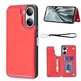 【Aqier】For 互換性 ZTE Libero 5G IV (リベロ・ファイブジー・フォー) A302ZT 適用 背面手帳型 軽い薄い 純色 レザーケース（レッド）ZTE リベロ 5G IV リベロ5g 4 ケースカード入れ 片手操作 バック​カバー ZTE Libero 5G 4 赤色