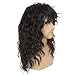 Miss U Hair 80s Punk Long Curly Brown Wig Men Heavy Metal Party Cosplay Halloween Wig