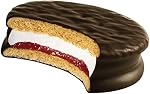 Wagon Wheels Raspberry - Chocolatey Coated Soft Cookies Filled With Marshmallow and Raspberry, Proudly Canadian Company, Peanut-Free, For School, Lunch Snacks, 9 Individually Wrapped Cookies, 360g