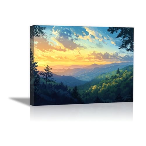 Affiche décoration murale forêt HOQIU poster mural encadré 40x60cm salon chambre
