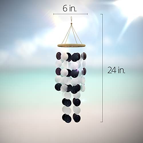 Unique Handmade Natural Seashell Wind Chimes, Capiz Indoor And Outdoor Wind Chimes With Cool, Natural Zen Charm, Soft Tones, Beautiful Colors, Easy Hanging Loop, Home Decor #TOP6