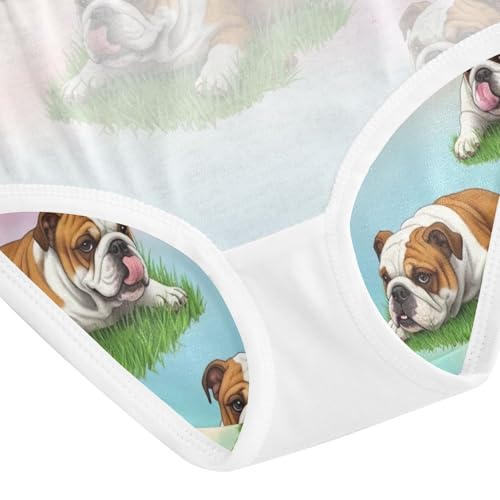 Girl Underwear, Dogs Lying Grass Toddler Girl Panties, Girls Cotton Underwear, 2T–8 Years4