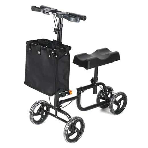 Rollator Walker with Seat Knee Scooters for Foot Injuries Recovery Knee Walker Collapsible and Adjustable Walkers with Seat