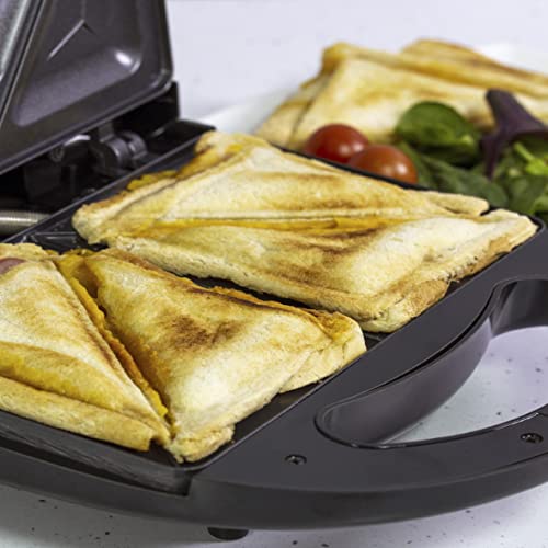 Quest Toastie Maker Sandwich Toaster Black/Easy Clean Non, view 5